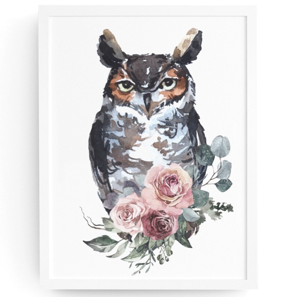 Other - Owl Watercolor Wall Art Print Poster  Unframed